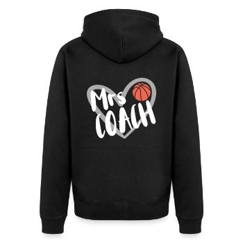 Basketball Geschenk für Basketballspieler - Unisex Premium Bio Zip Hoodie - Schwarz - Hinten - Nico (187cm)