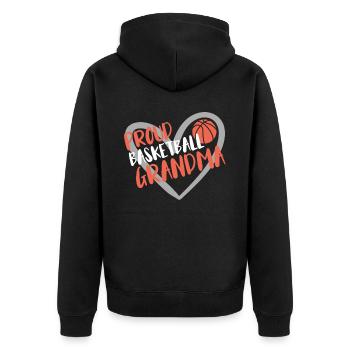 Basketball Geschenk für Basketballspieler - Unisex Premium Bio Zip Hoodie - Schwarz - Hinten - Nico (187cm)