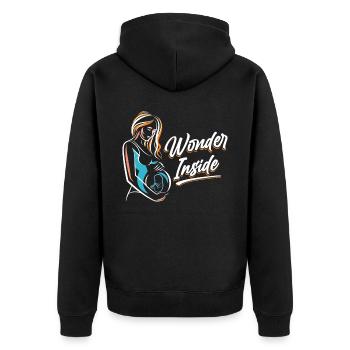 Miracle Inside Cute Baby Inside Pregnant - Unisex Premium Organic Zip Hoodie - black - Back - Nico (187cm)