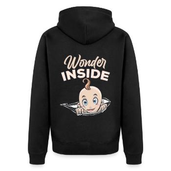 Miracles Inside Baby Inside Cute Pregnant - Unisex Premium Organic Zip Hoodie - black - Back - Nico (187cm)