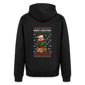 Suricates de Noël - Veste à capuche bio Premium Unisexe - noir - Dos - Nico (187cm)