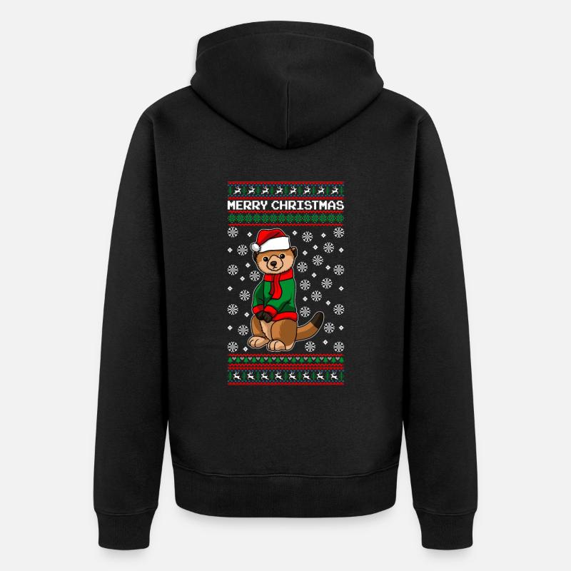 Suricates de Noël - Veste à capuche bio Premium Unisexe - noir