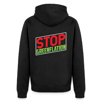 Greenflation Stop à l’inflation de l’énergie verte - Veste à capuche bio Premium Unisexe - noir - Dos - Nico (187cm)