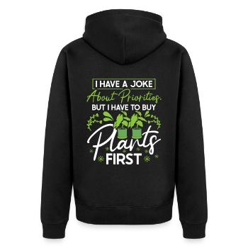 Plant Lovers Gardening Garden Gardeners - Unisex Premium Organic Zip Hoodie - black - Back - Nico (187cm)