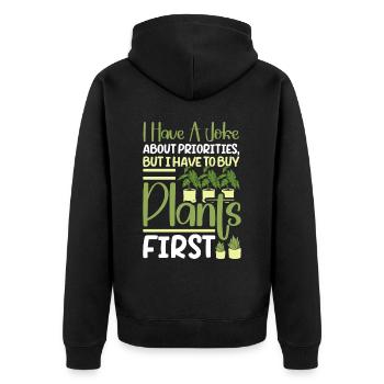 Plant Lovers Gardening Garden Gardeners - Unisex Premium Organic Zip Hoodie - black - Back - Nico (187cm)