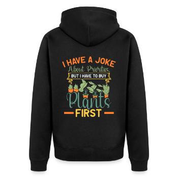 Plant Lovers Gardening Garden Gardeners - Unisex Premium Organic Zip Hoodie - black - Back - Nico (187cm)