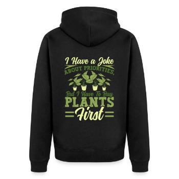 Plant Lovers Gardening Garden Gardeners - Unisex Premium Organic Zip Hoodie - black - Back - Nico (187cm)
