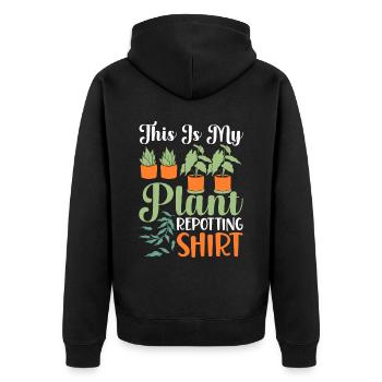 Plant Lovers Gardening Garden Gardeners - Unisex Premium Organic Zip Hoodie - black - Back - Nico (187cm)