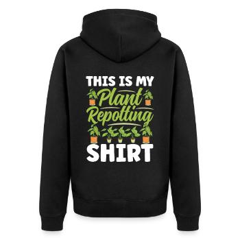 Plant Lovers Gardening Garden Gardeners - Unisex Premium Organic Zip Hoodie - black - Back - Nico (187cm)