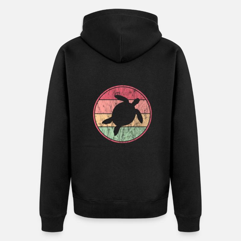 Schildkröte - Unisex Premium Bio Zip Hoodie - Schwarz