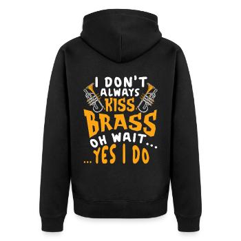 Trompeter Trompete Instrument Blechblasmusik - Unisex Premium Bio Zip Hoodie - Schwarz - Hinten - Nico (187cm)