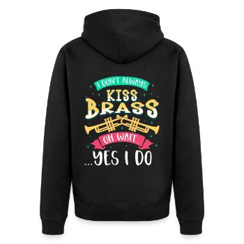 Trompeter Trompete Instrument Blechblasmusik - Unisex Premium Bio Zip Hoodie - Schwarz - Hinten - Nico (187cm)