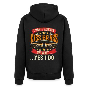 Trompeter Trompete Instrument Blechblasmusik - Unisex Premium Bio Zip Hoodie - Schwarz - Hinten - Nico (187cm)