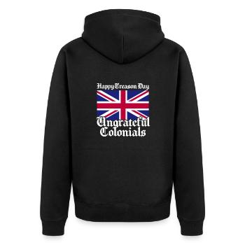 United Kingdom UK England Grossbritannien Geschenk - Unisex Premium Bio Zip Hoodie - Schwarz - Hinten - Nico (187cm)
