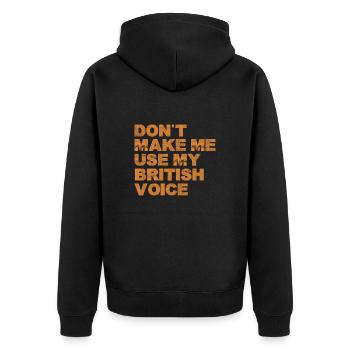 United Kingdom UK England Grossbritannien Geschenk - Unisex Premium Bio Zip Hoodie - Schwarz - Hinten - Nico (187cm)
