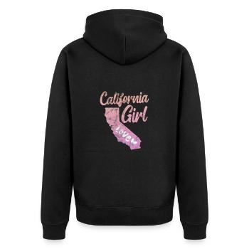 Kalifornien USA Urlaub Amerika Geschenk - Unisex Premium Bio Zip Hoodie - Schwarz - Hinten - Nico (187cm)