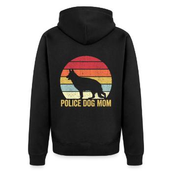 Polizist Polizeihund Vintage - Unisex Premium Bio Zip Hoodie - Schwarz - Hinten - Nico (187cm)