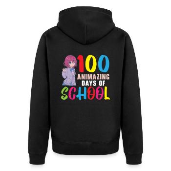 100 Animazing Days Of School Anime Lover Manga - Unisex Premium Organic Zip Hoodie - black - Back - Nico (187cm)