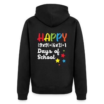 Happy 100th Day Of School Teacher Student Educator - Unisex Premium Organic Zip Hoodie - black - Back - Nico (187cm)