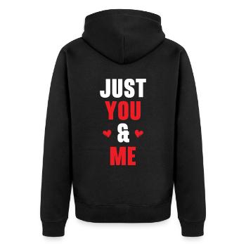 Juste Toi Et Moi Saint Valentin Coeurs Jour Cupidon - Veste à capuche bio Premium Unisexe - noir - Dos - Nico (187cm)