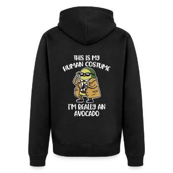 I'm Really An Avocado Avocado Geschenk - Unisex Premium Bio Zip Hoodie - Schwarz - Hinten - Nico (187cm)