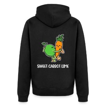 Sweet Carrot Lime Carrot Gift - Unisex Premium Organic Zip Hoodie - black - Back - Nico (187cm)