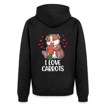J’aime les carottes Cadeau aux carottes - Veste à capuche bio Premium Unisexe - noir - Dos - Nico (187cm)