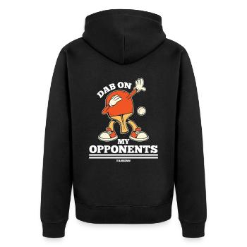 Dab On My Opponents Table Tennis - Unisex Premium Organic Zip Hoodie - black - Back - Nico (187cm)
