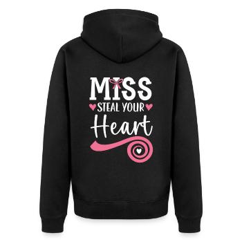 Miss Steal Your Heart Saint-Valentin Jour des cœurs - Veste à capuche bio Premium Unisexe - noir - Dos - Nico (187cm)