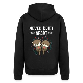 Ne vous séparez jamais de la Saint-Valentin Hearts Day Otter - Veste à capuche bio Premium Unisexe - noir - Dos - Nico (187cm)