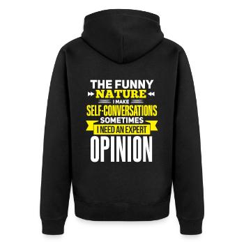 Bien sûr, je me parle à moi-même - Veste à capuche bio Premium Unisexe - noir - Dos - Nico (187cm)