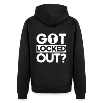 Locksmith Lock Picking Employee Locksmith - Unisex Premium Organic Zip Hoodie - black - Back - Nico (187cm)