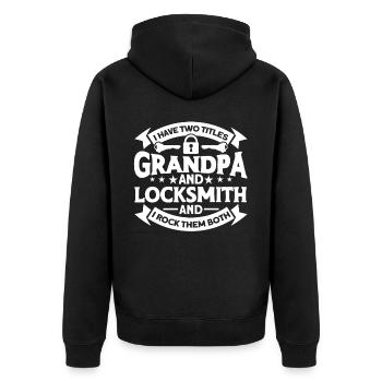 Locksmith Lock Picking Employee Locksmith - Unisex Premium Organic Zip Hoodie - black - Back - Nico (187cm)