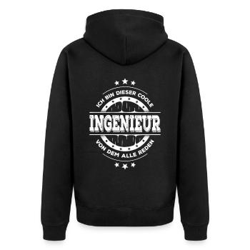 Ingenieur Geburtstag Ingenieurtechnik Geschenk - Unisex Premium Bio Zip Hoodie - Schwarz - Hinten - Nico (187cm)