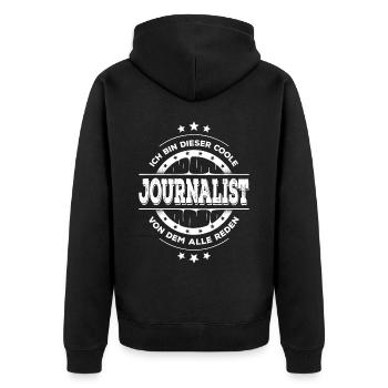 Journalist Geburtstag Journalismus Geschenk - Unisex Premium Bio Zip Hoodie - Schwarz - Hinten - Nico (187cm)