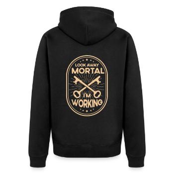 Locksmith Lock Picking Employee Locksmith - Unisex Premium Organic Zip Hoodie - black - Back - Nico (187cm)