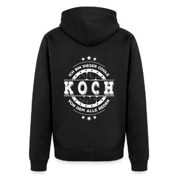 Koch Kollegen Geburtstag Koch Geschenk - Unisex Premium Bio Zip Hoodie - Schwarz - Hinten - Nico (187cm)