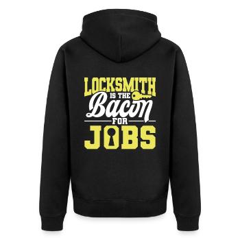 Locksmith Lock Picking Employee Locksmith - Unisex Premium Organic Zip Hoodie - black - Back - Nico (187cm)