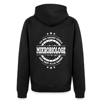 Mikrobiologe Geburtstag Mikrobiologie Geschenk - Unisex Premium Bio Zip Hoodie - Schwarz - Hinten - Nico (187cm)