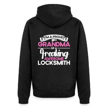 Locksmith Lock Picking Employee Locksmith - Unisex Premium Organic Zip Hoodie - black - Back - Nico (187cm)