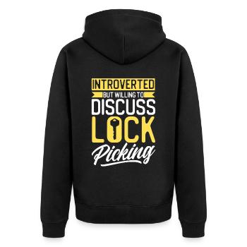 Locksmith Lock Picking Employee Locksmith - Unisex Premium Organic Zip Hoodie - black - Back - Nico (187cm)