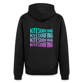 Kite Surfing - Unisex Premium Organic Zip Hoodie - black - Back - Nico (187cm)
