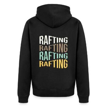rafting - Unisex Premium Organic Zip Hoodie - black - Back - Nico (187cm)