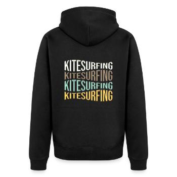 Kite Surfing - Unisex Premium Organic Zip Hoodie - black - Back - Nico (187cm)