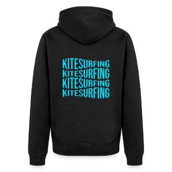 Kite Surfing - Unisex Premium Organic Zip Hoodie - black - Back - Nico (187cm)