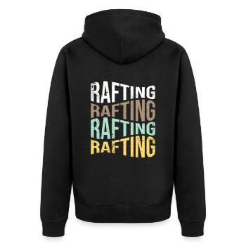 rafting - Unisex Premium Organic Zip Hoodie - black - Back - Nico (187cm)