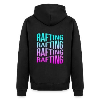 rafting - Unisex Premium Organic Zip Hoodie - black - Back - Nico (187cm)