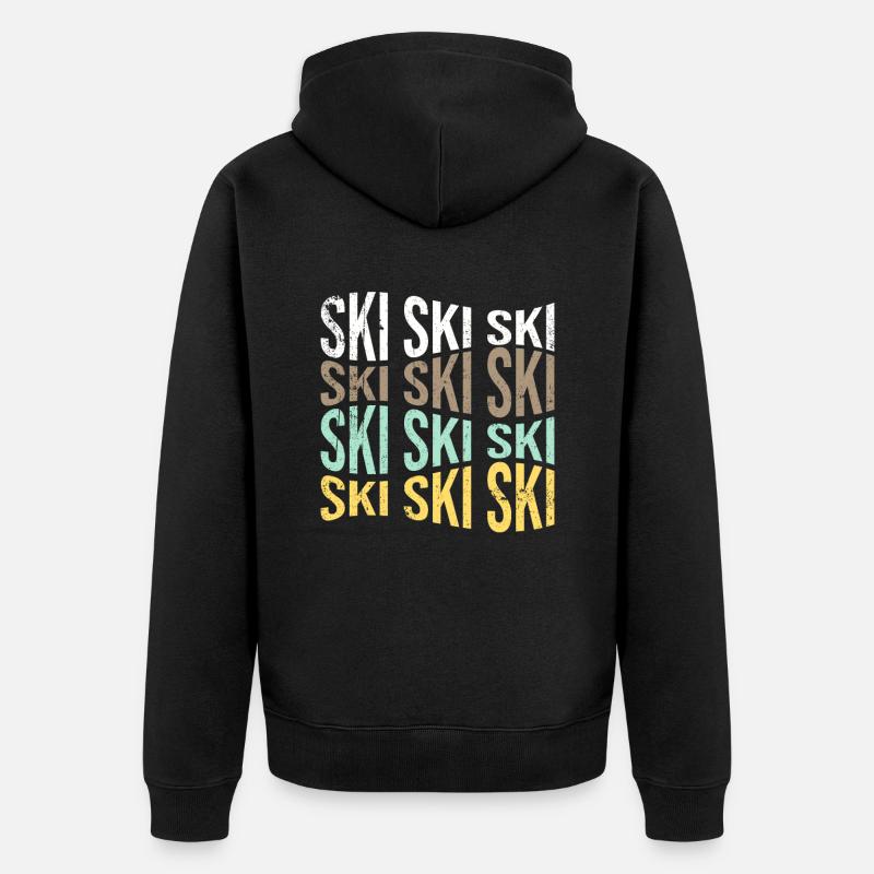 ski - Unisex Premium Bio Zip Hoodie - Schwarz