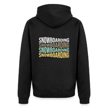 snowboarden - Unisex Premium Bio Zip Hoodie - Schwarz - Hinten - Nico (187cm)