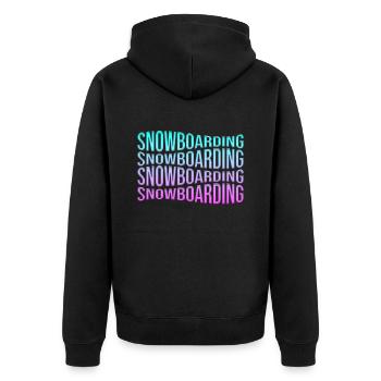 snowboarden - Unisex Premium Bio Zip Hoodie - Schwarz - Hinten - Nico (187cm)